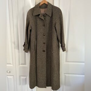 Vintage Orvis Size 10 Wool Brown and Grey Herringbone Coat